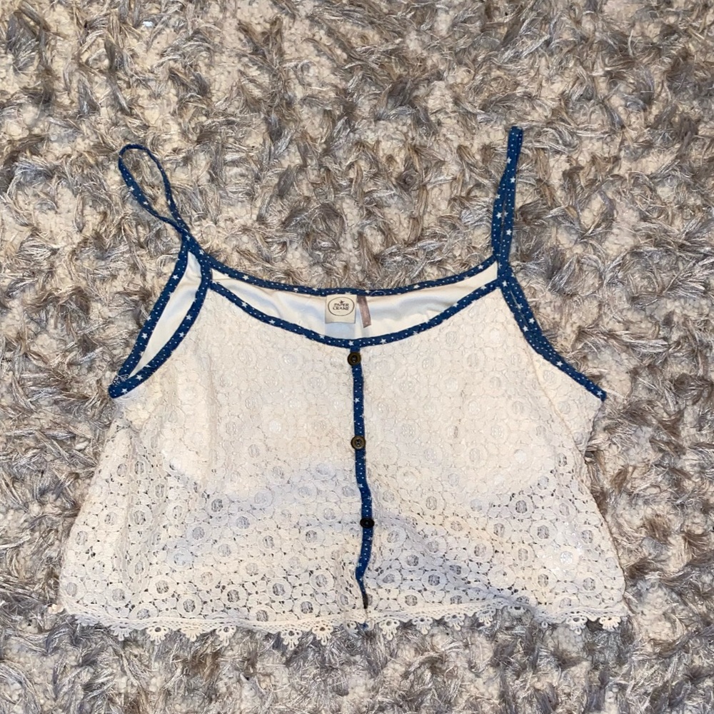 Lacey white/cream crop top